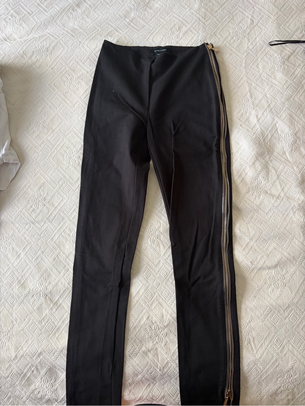 Guess by Marciano Black Pants with Gold Side Zipper